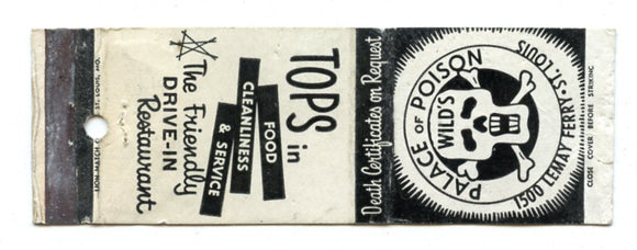 Wild's Palace of Poison, St. Louis, MO Matchbook Cover