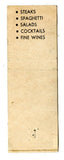 Tony's Restaurant, St. Louis, MO Matchbook Cover