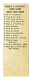 Hillman's Fine Food Stores Matchbook Cover