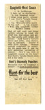 Hunt's Peaches & Hunt's Tomato Sauce Matchbook Cover