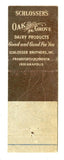 Schlosser's Oak Grove Dairy Products Matchbook Cover