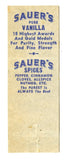 Sauer's Pure Vanilla Extract, Richmond, VA Matchbook Cover