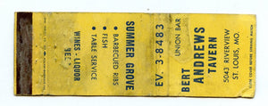 Bert Andrews Tavern, St. Louis, MO Matchbook Cover