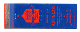 Alpha Cafe, Marshall, MO Matchbook Cover
