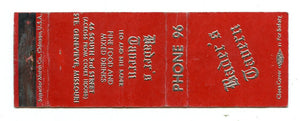 Bader's Tavern, Ste. Genevieve, MO Matchbook Cover