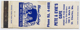 Pete & Evie's Cafe, St. Charles, MO Matchbook Cover