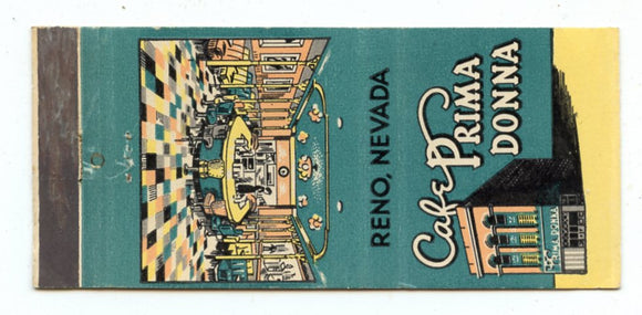 Cafe Prima Donna, Reno, NV Matchbook Cover