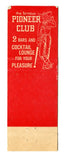 Pioneer Club, Las Vegas, NV Matchbook Cover