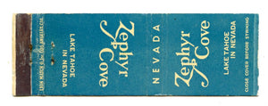 Zephyr Cove, Lake Tahoe, NV Matchbook Cover