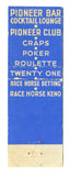 Pioneer Club, Las Vegas, NV Matchbook Cover