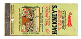 Hackney's Restaurant, Atlantic City, NJ Matchbook Cover