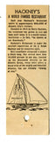 Hackney's Restaurant, Atlantic City, NJ Matchbook Cover