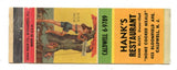 Hank's Restaurant, Caldwell, NJ Matchbook Cover