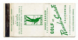 Rancho Santa Fe Golf Course, Del Mar, CA Matchbook Cover