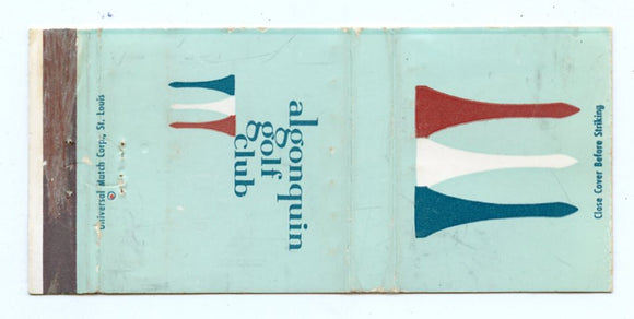 Algonquin Golf Club, St. Louis, MO Matchbook Cover