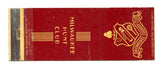 Milwaukee Hunt Club, Milwaukee, WI Matchbook Cover