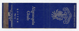 Algonquin Club, Boston, MA Matchbook Cover