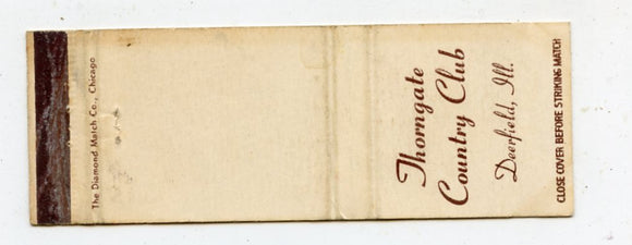 Thorngate Country Club, Deerfield, IL Matchbook Cover