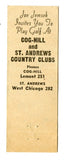 Cog-Hill Country Club, Lemont, IL Matchbook Cover