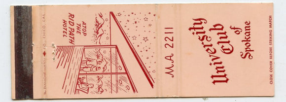 University Club of Spokane, Spokane, WA Matchbook Cover