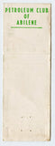 Petroleum Club of Abilene, TX Matchbook Cover