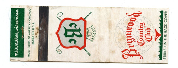 Brynwood Country Club, Milwaukee, WI Matchbook Cover