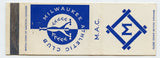 Milwaukee Athletic Club, Milwaukee, WI Matchbook Cover