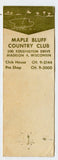 Maple Bluff Country Club, Madison, WI Matchbook Cover