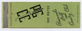 Peninsula Golf and Country Club, San Mateo, CA Matchbook Cover