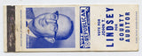 John T. Lindsey for County Auditor Matchbook Cover