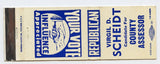 Virgil D. Scheidt for County Assessor Matchbook Cover