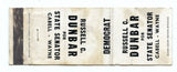 Russell C. Dunbar for State Senator Cabell-Wayne Matchbook Cover