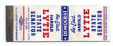 Harold Lytie for State Senator, Green Bay, WI Matchbook Cover