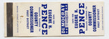 Eugene H. Pence for County Commissioner First District Matchbook Cover