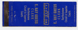 E. Ray Gress for Clerk, Circuit and Superior Court, Bartholomew, IN Matchbook Cover