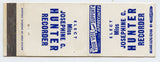 Josephine C. Hunter for Recorder, Bartholomew County, IN Matchbook Cover