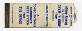 John H. Ward for County Judge of Christian County, IL Matchbook Cover