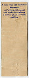 Robert "Bob" Whitney for Commissioner, Harrisburg Matchbook Cover