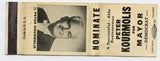 Peter Kourmolis for Mayor Matchbook Cover