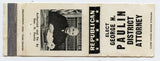 George H. Paulin for District Attorney Matchbook Cover