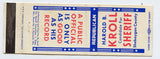 Harold B. Kroll for Sheriff, Sheboygan County, WI Matchbook Cover