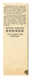 Grover Cleveland Dodson for Judge of Barstow, CA Matchbook Cover
