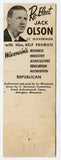 Jack Olson for Lt. Governor, Wisconsin Matchbook Cover