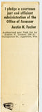 Austin N. Tucker for Assessor, Appleton, WI Matchbook Cover
