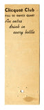 Clicquot Club Matchbook Cover