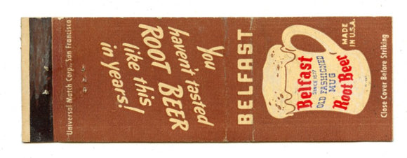 Belfast Root Beer Matchbook Cover