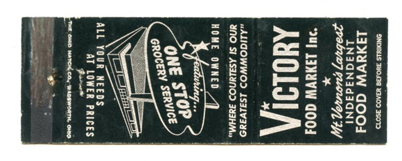 Victory Food Market, Mt. Vernon, NY Matchbook Cover