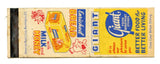 Giant Food Department Stores Matchbook Cover