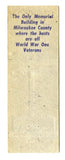 American Legion, Uptown Post No. 400, Milwaukee, WI Matchbook Cover