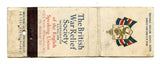 British War Relief Society of the English Speaking Union, Milwaukee, WI Matchbook Cover